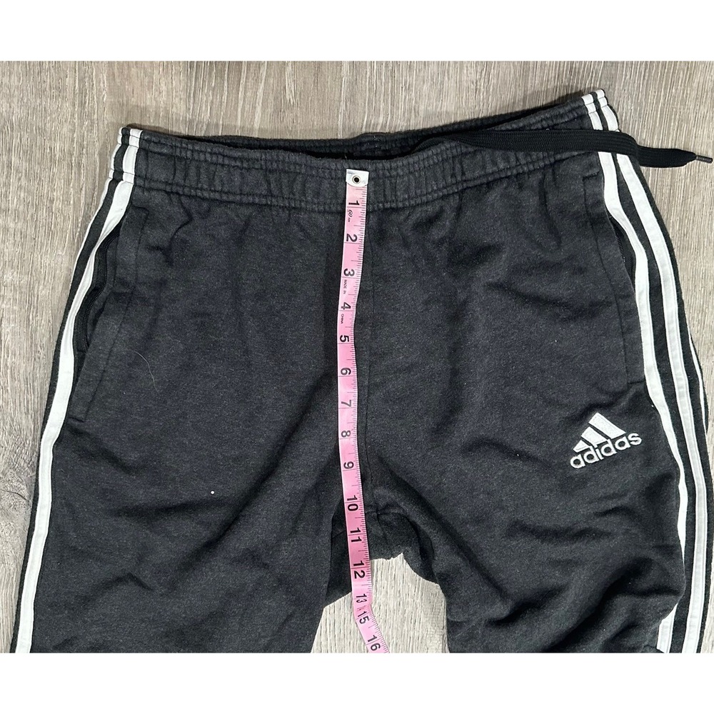 Vintage Adidas Sweatpants Men's Medium Black Athletic Taper Drawstring Sweatpant - Picture 6 of 14